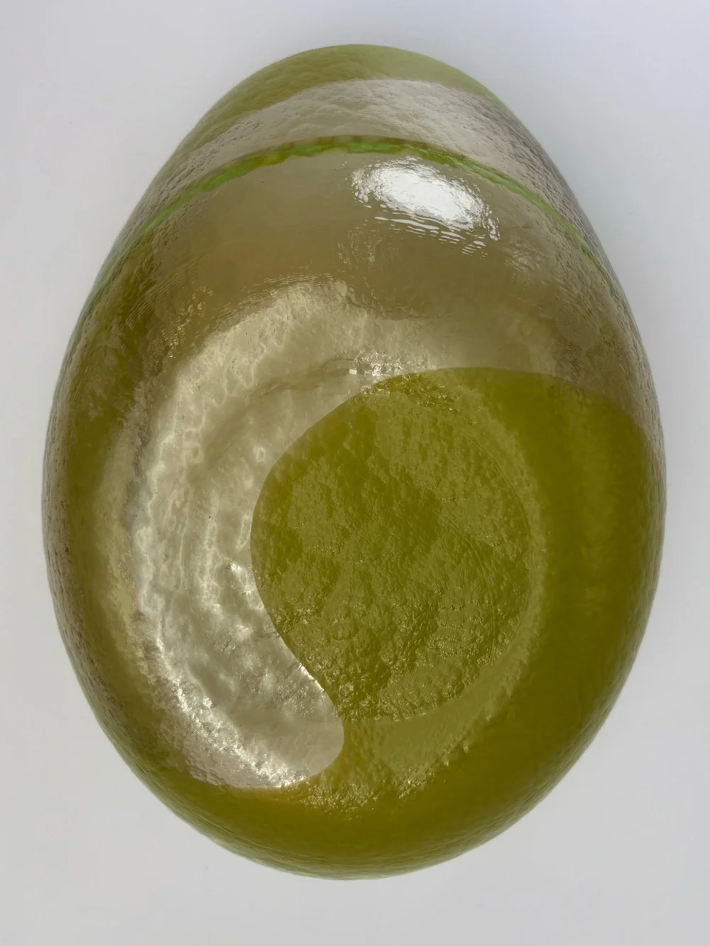 Crate & Barrel Agave Large Centerpiece Bowl Green Murano Glass Made In Italy